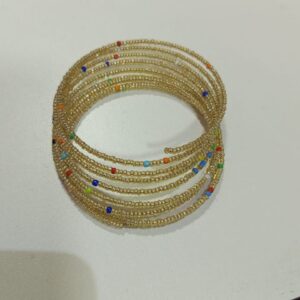 African Handmade Beaded Coil Bracelet